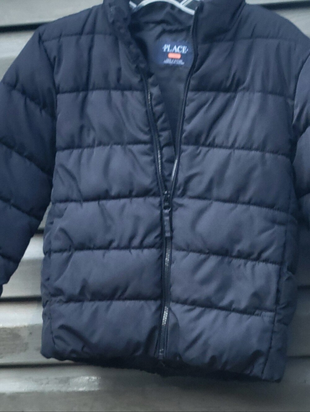Place Black Puffer Jacket with Sturdy Zipper